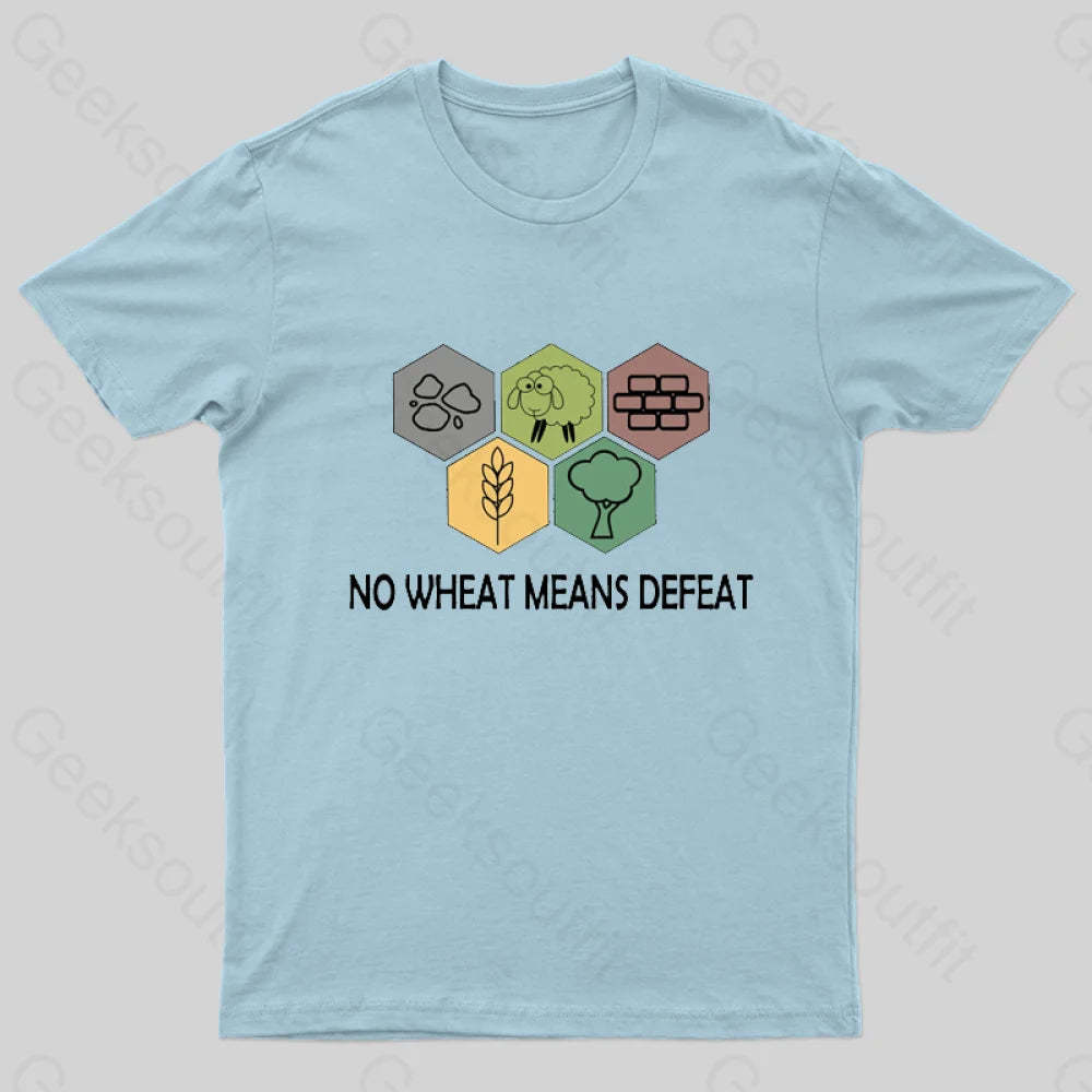 No Wheat Means Defeat Geek T-Shirt Light Blue / S