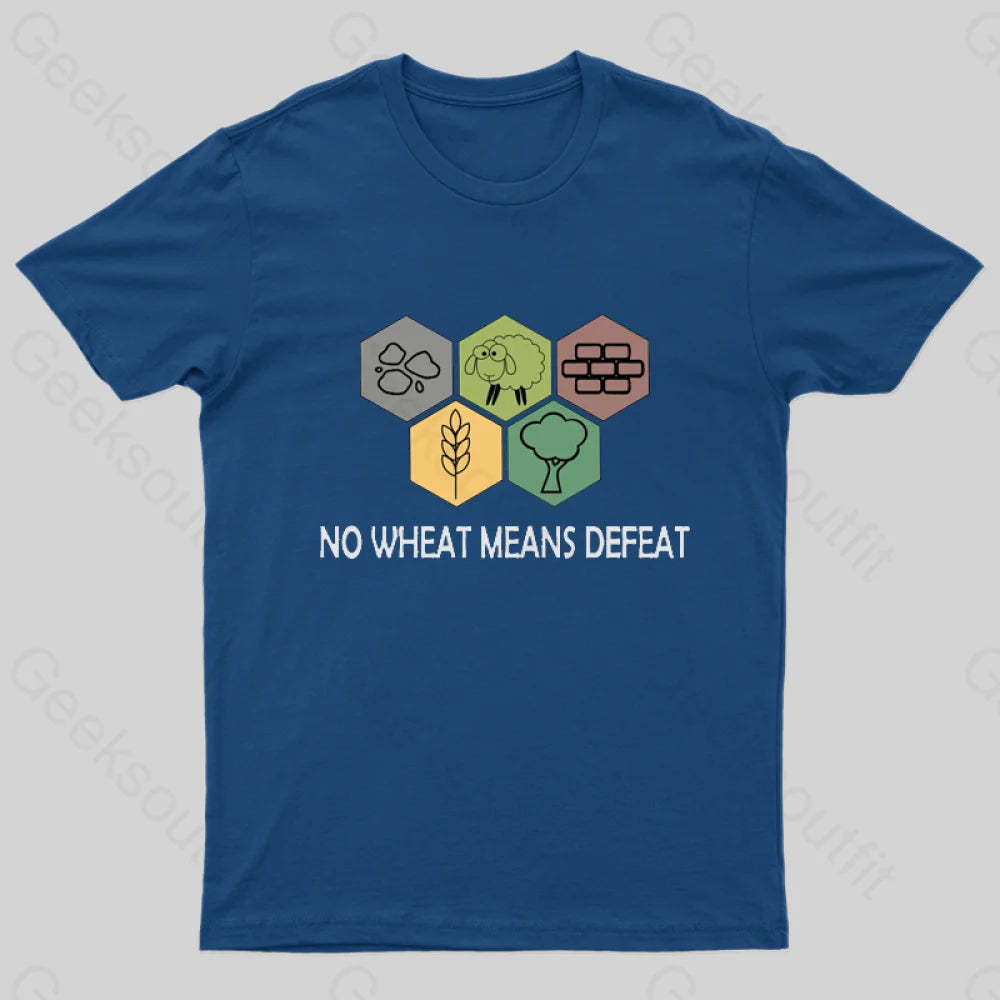 No Wheat Means Defeat Geek T-Shirt Navy / S