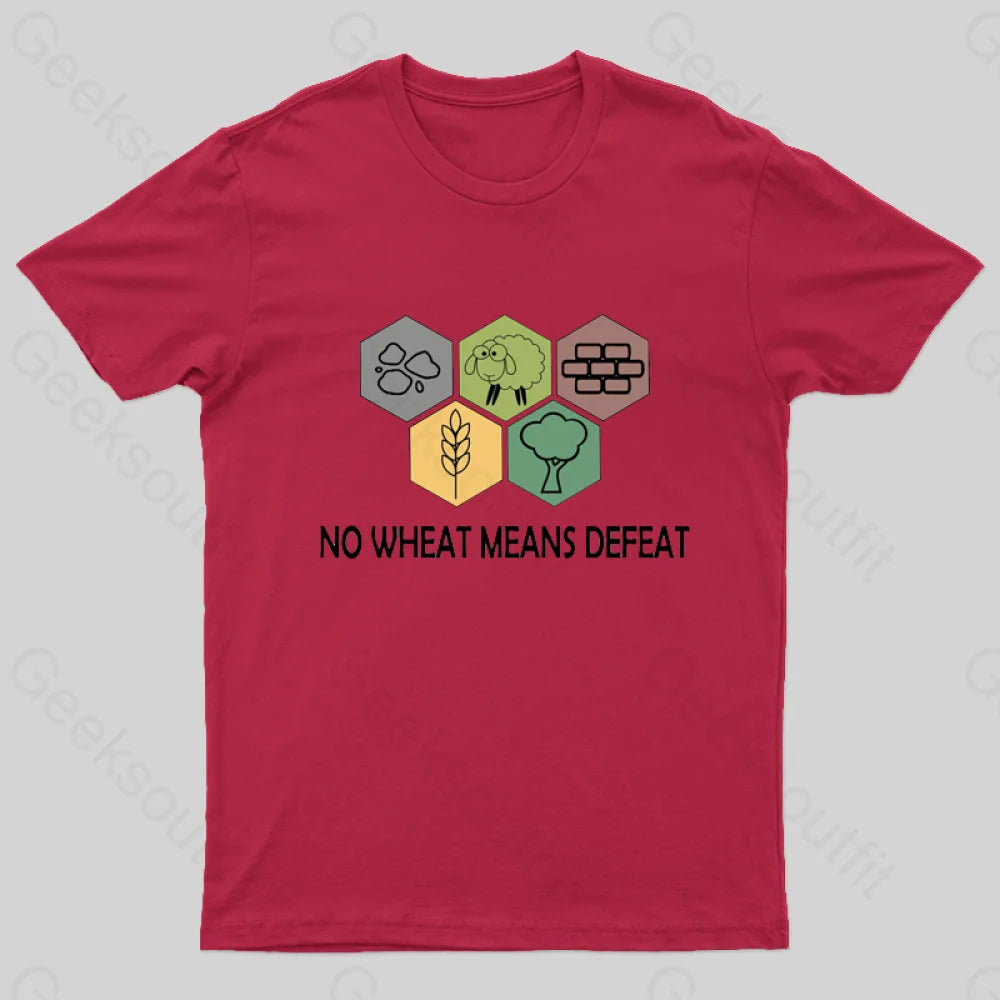 No Wheat Means Defeat Geek T-Shirt Red / S