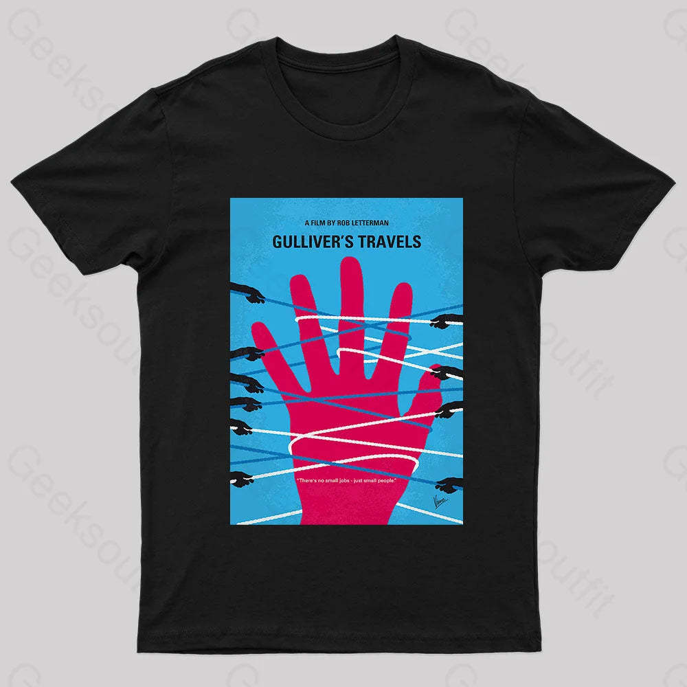 No967 My Gullivers Travels Minimal Movie Poster Nerd T-Shirt Black / S