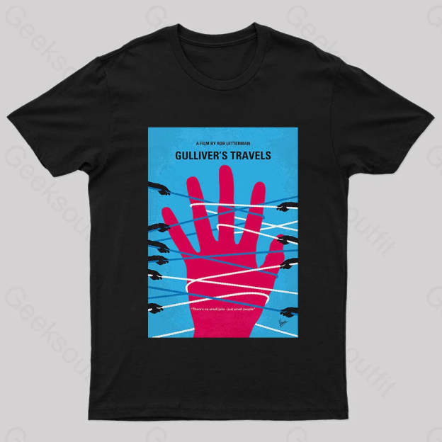 No967 My Gullivers Travels Minimal Movie Poster Nerd T-Shirt Black / S