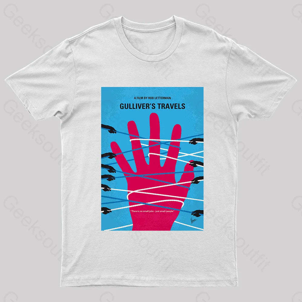 No967 My Gullivers Travels Minimal Movie Poster Nerd T-Shirt White / S