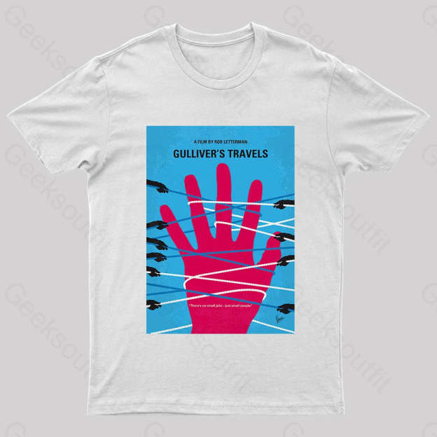 No967 My Gullivers Travels Minimal Movie Poster Nerd T-Shirt White / S