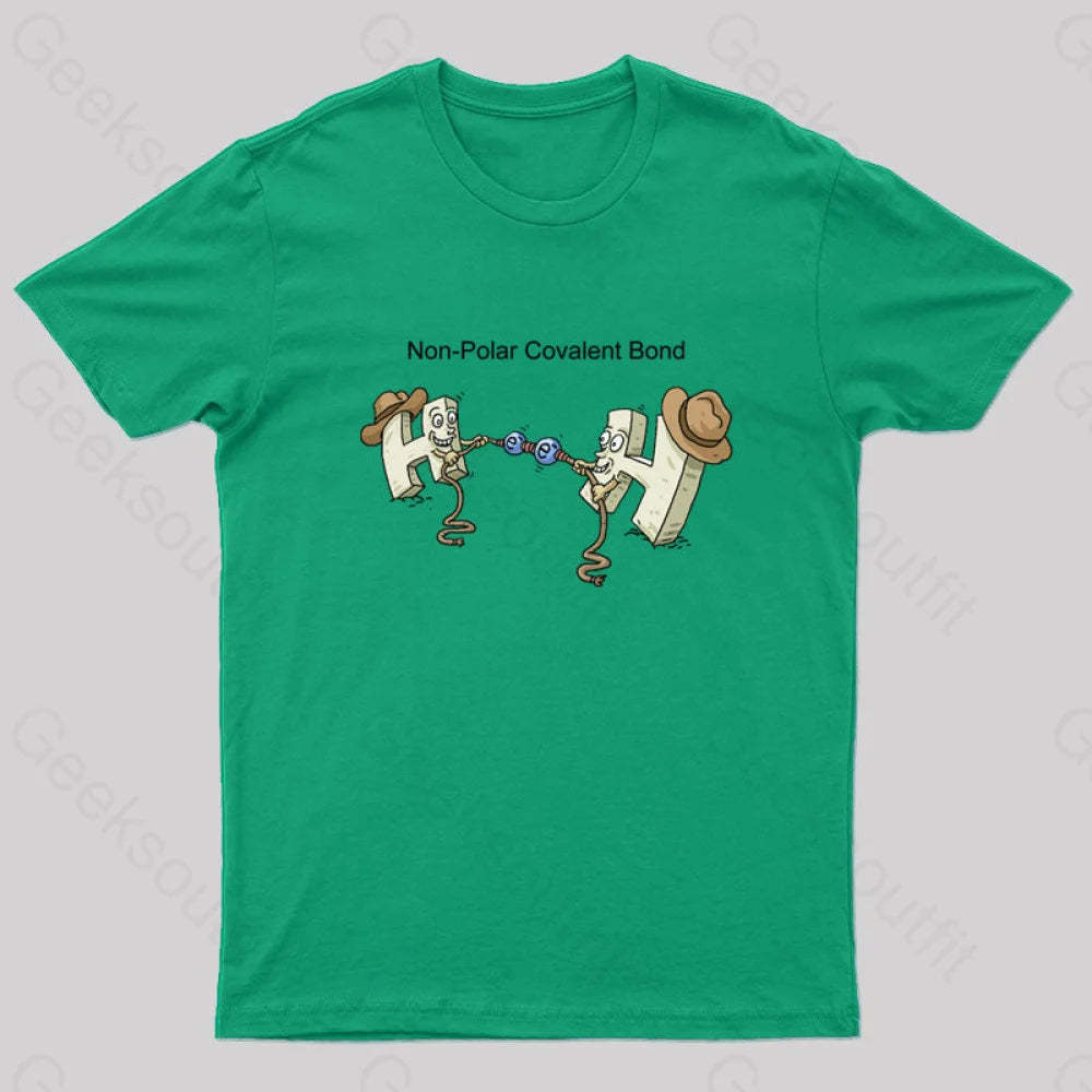 Non-Polar Covalent Bond Nerd T-Shirt Green / S