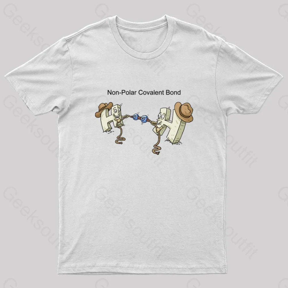 Non-Polar Covalent Bond Nerd T-Shirt White / S