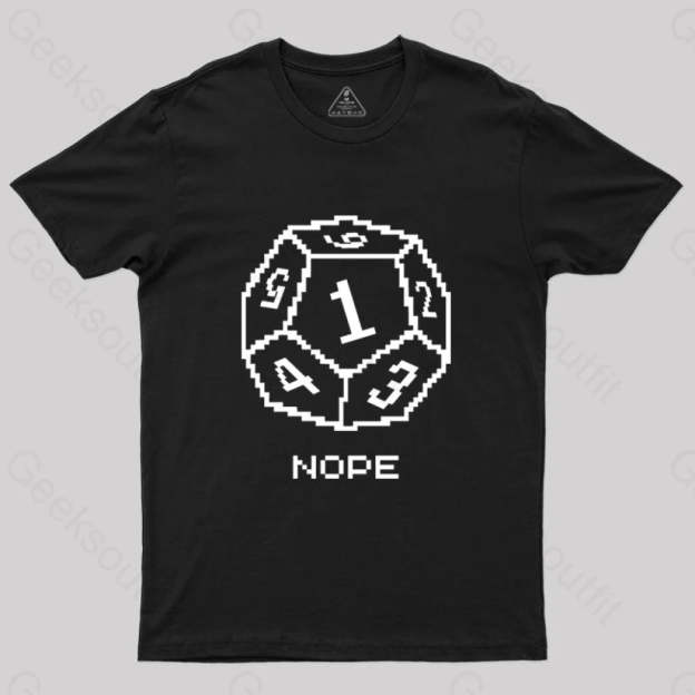 Nope Pixel Rpg Dice T-Shirt Black / S