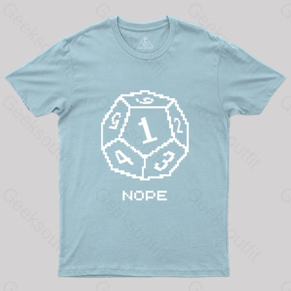 Nope Pixel Rpg Dice T-Shirt Light Blue / S