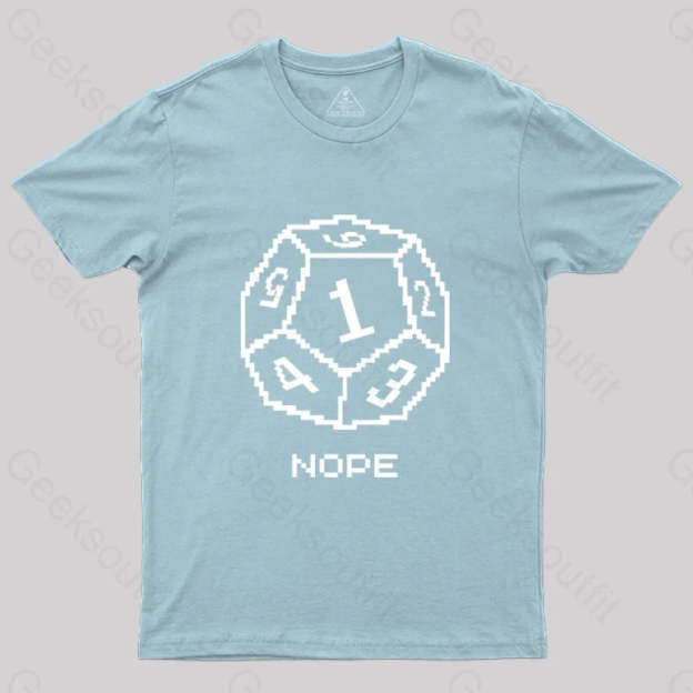 Nope Pixel Rpg Dice T-Shirt Light Blue / S