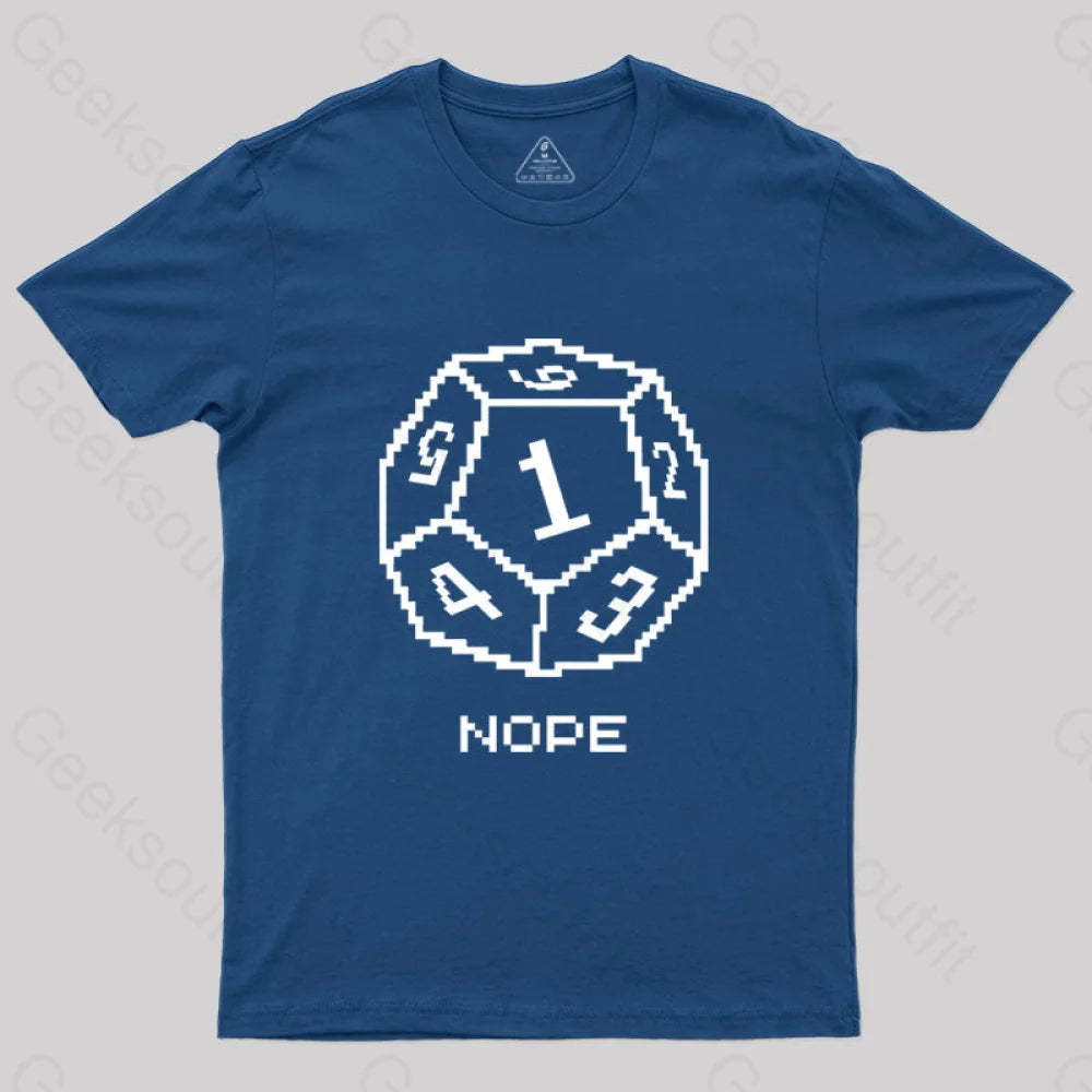 Nope Pixel Rpg Dice T-Shirt Navy / S