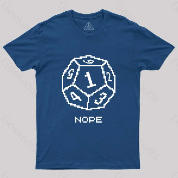 Nope Pixel Rpg Dice T-Shirt Navy / S