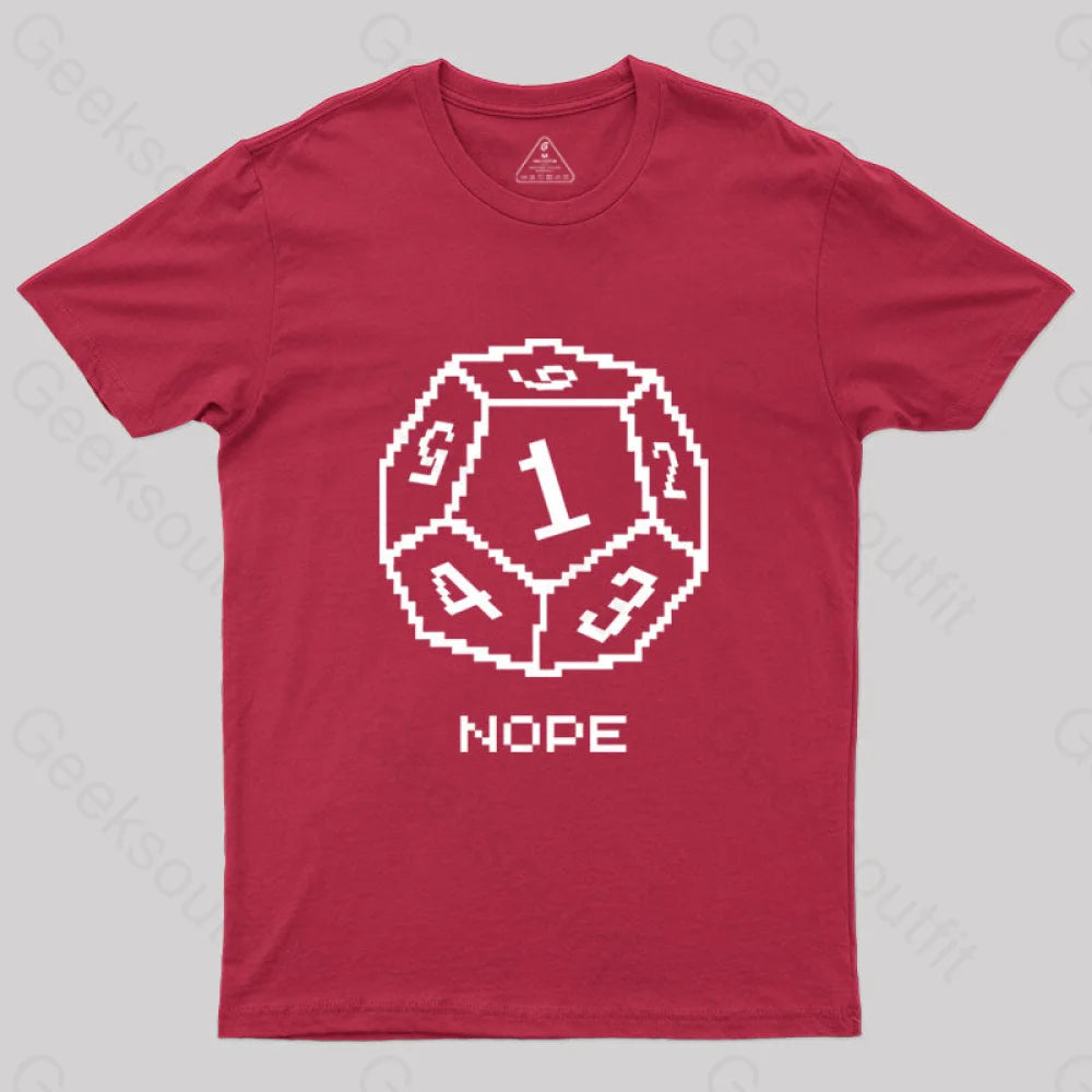 Nope Pixel Rpg Dice T-Shirt Red / S