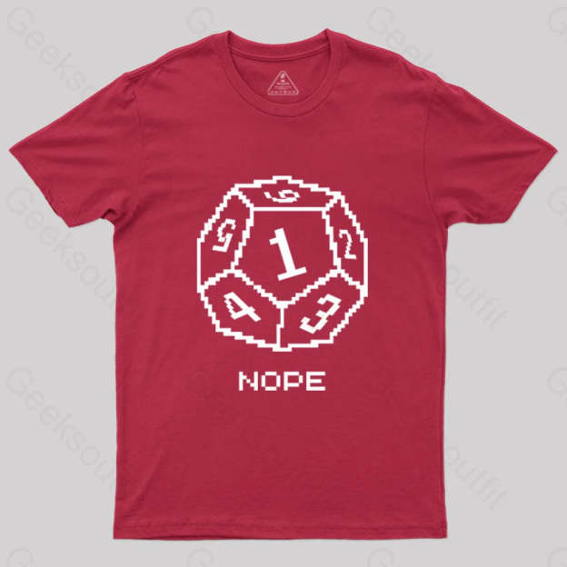 Nope Pixel Rpg Dice T-Shirt Red / S