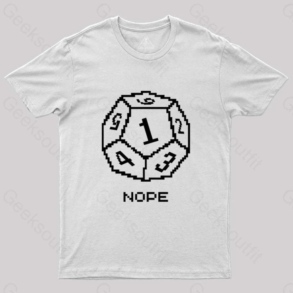 Nope Pixel Rpg Dice T-Shirt White / S