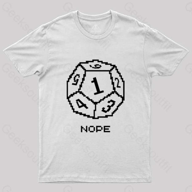 Nope Pixel Rpg Dice T-Shirt White / S