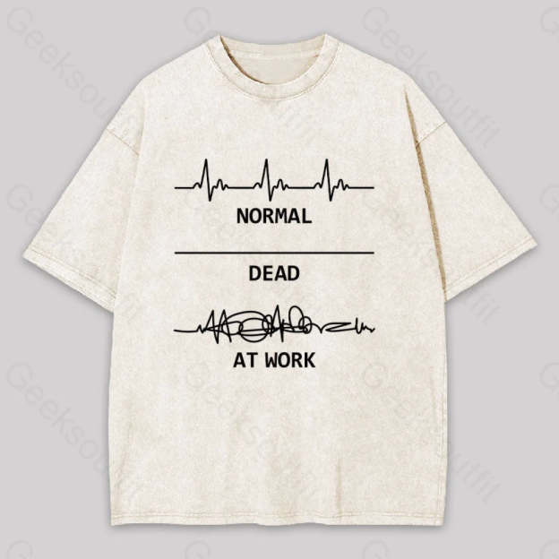 Normal Dead At Work Washed T-Shirt Apricot / S