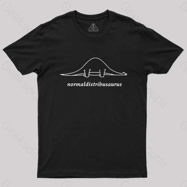 Normal Distribution Dinosaur Geek T-Shirt Black / S