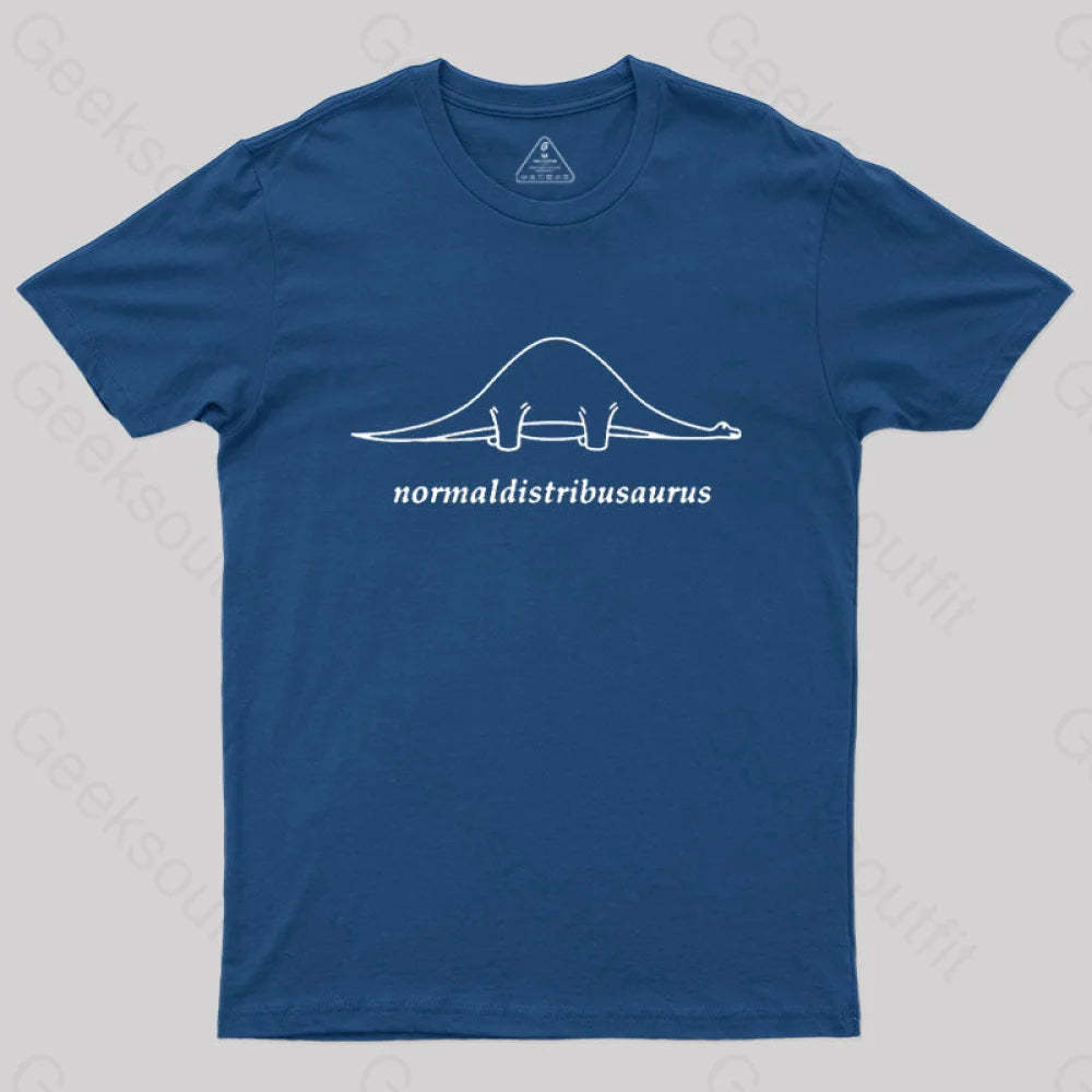Normal Distribution Dinosaur Geek T-Shirt Navy / S