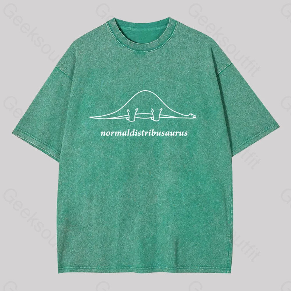 Normal Distribution Dinosaur Washed T-Shirt Grass Green / S