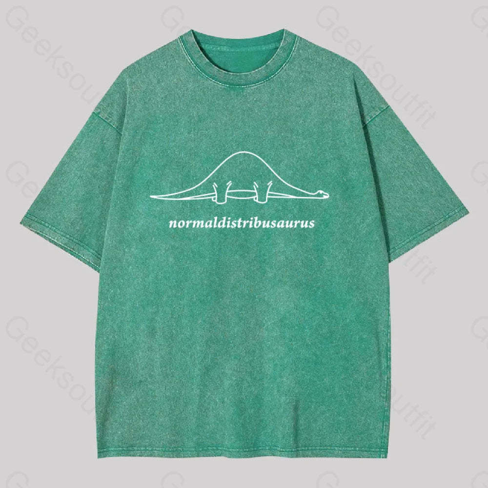 Normal Distribution Dinosaur Washed T-Shirt Grass Green / S