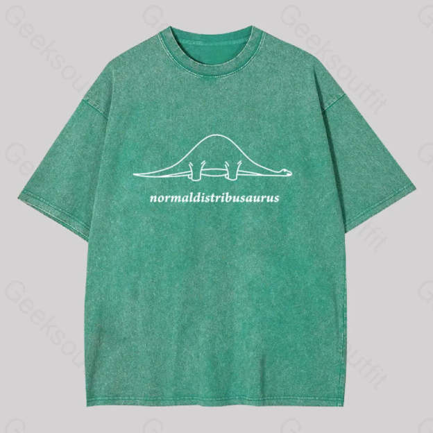 Normal Distribution Dinosaur Washed T-Shirt Grass Green / S