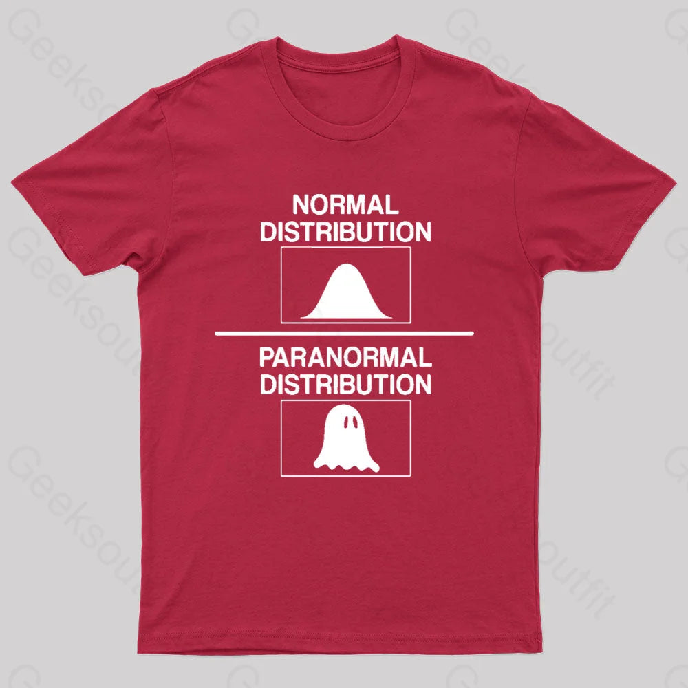 Normal Distribution Paranormal Nerd T-Shirt Red / S