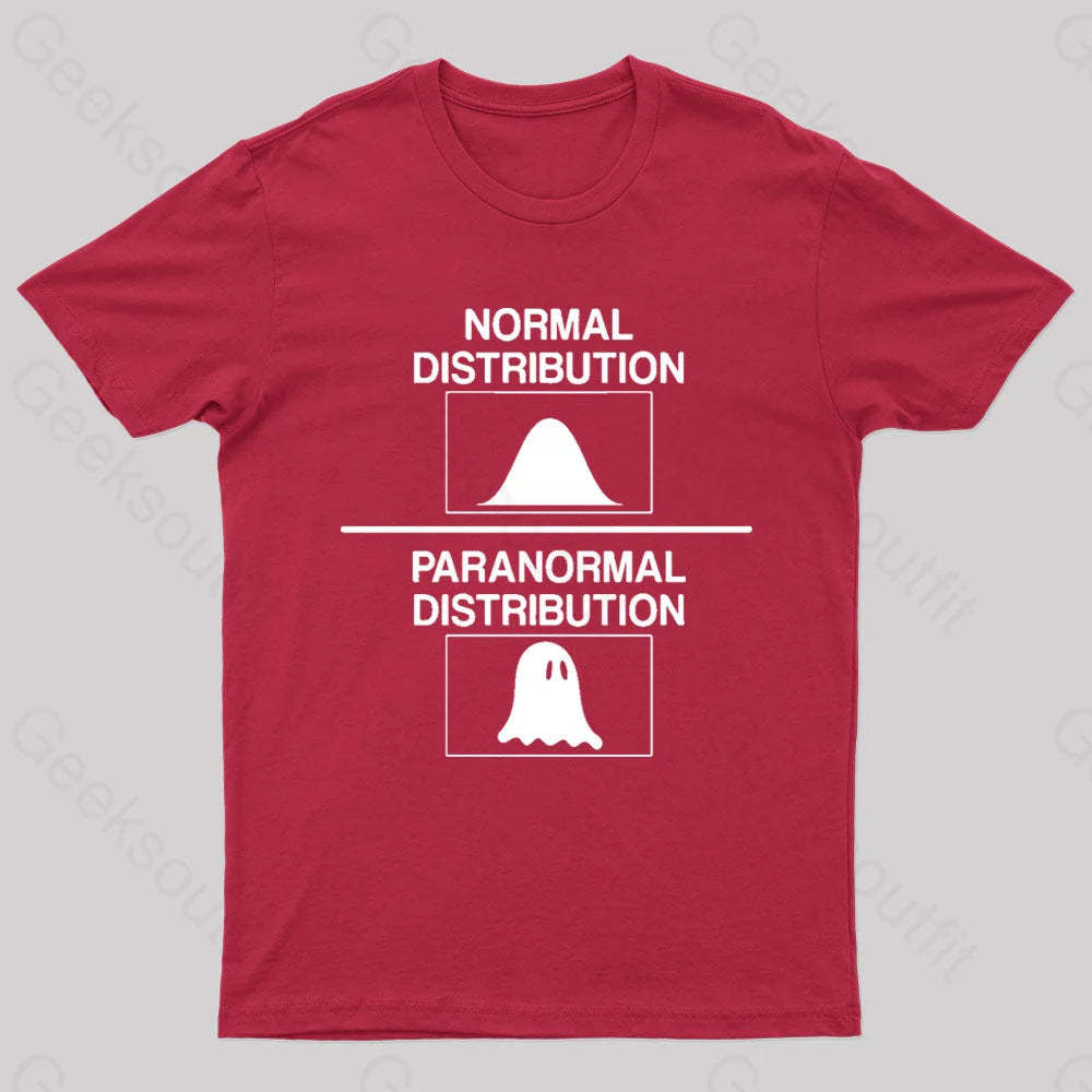 Normal Distribution Paranormal Nerd T-Shirt Red / S