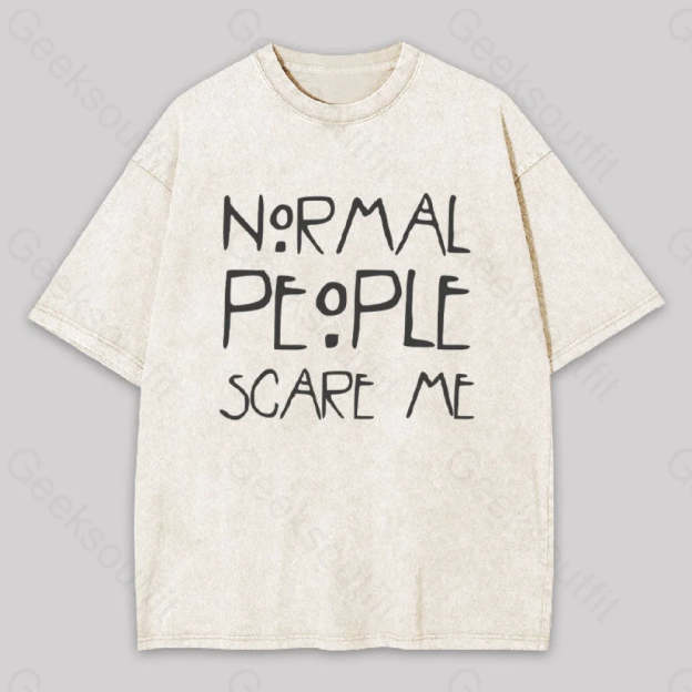 Normal People Scare Me Washed T-Shirt Apricot / S