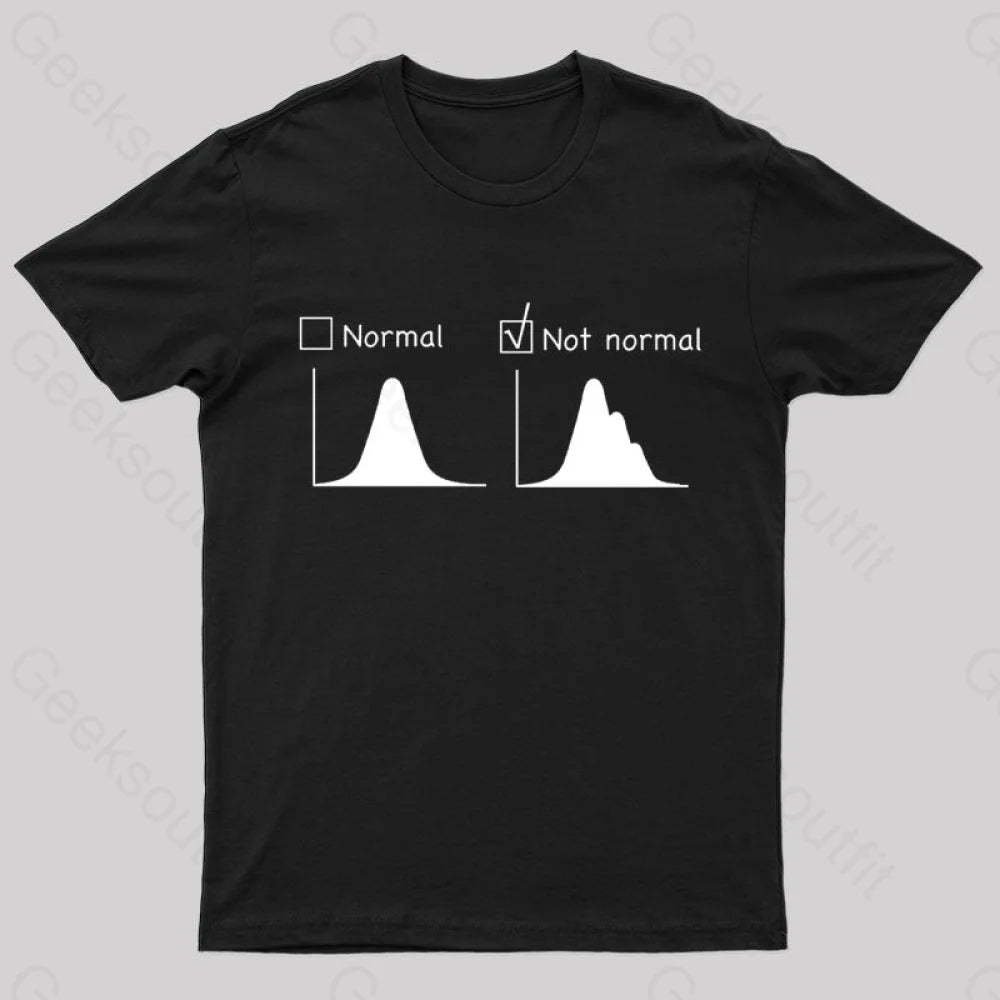 Normal Vs Not Distribution Nerd T-Shirt Black / S