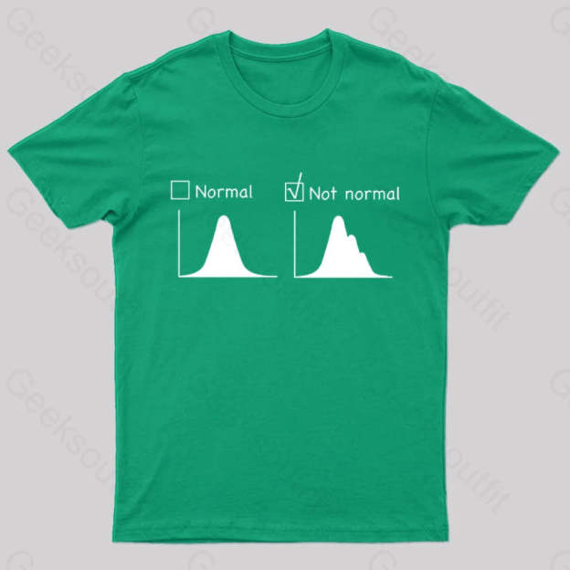Normal Vs Not Distribution Nerd T-Shirt Green / S