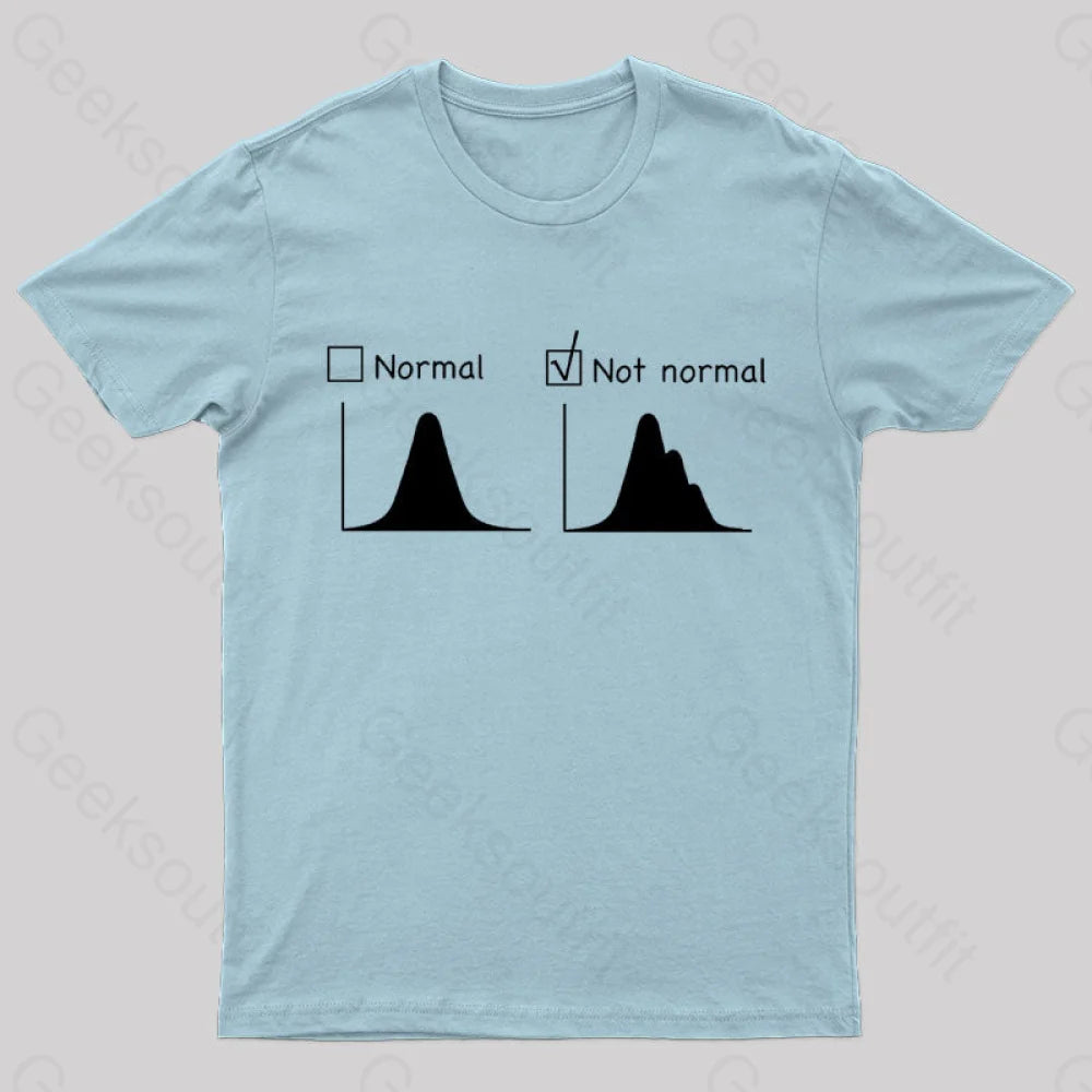Normal Vs Not Distribution Nerd T-Shirt Light Blue / S