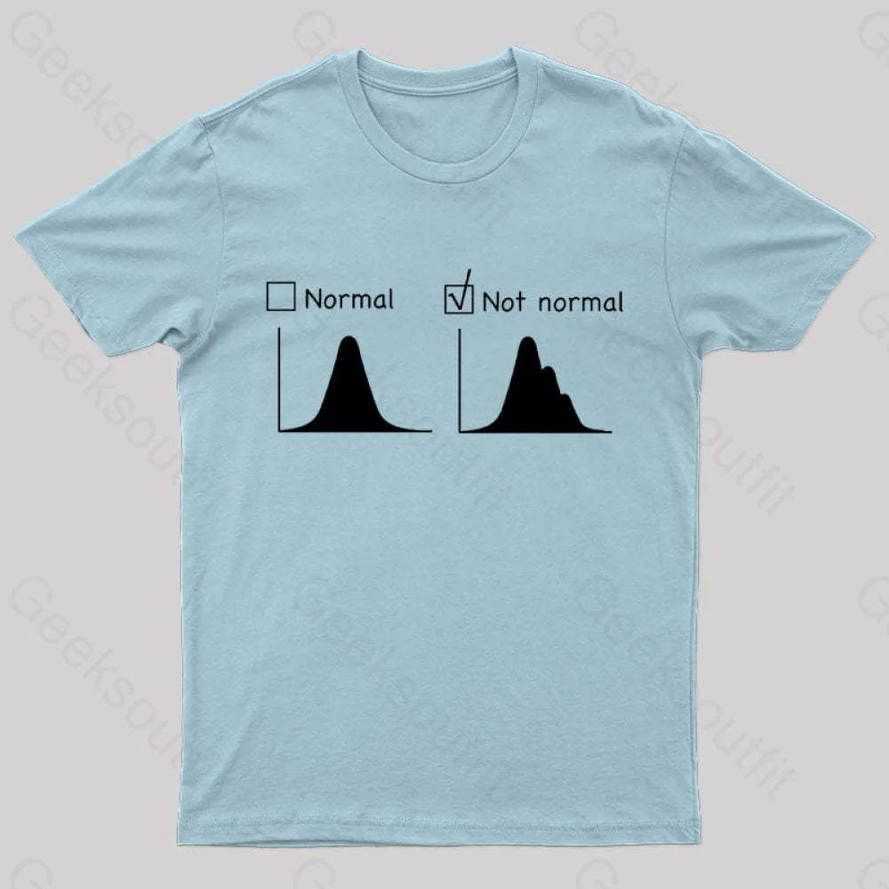 Normal Vs Not Distribution Nerd T-Shirt Light Blue / S