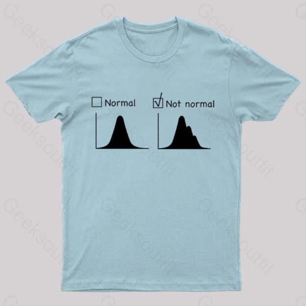 Normal Vs Not Distribution Nerd T-Shirt Light Blue / S