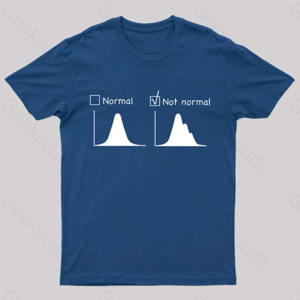 Normal Vs Not Distribution Nerd T-Shirt Navy / S
