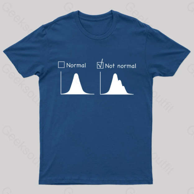 Normal Vs Not Distribution Nerd T-Shirt Navy / S