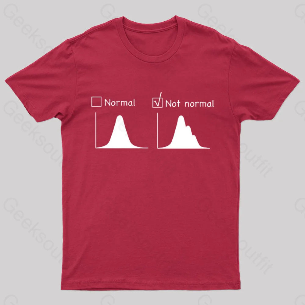 Normal Vs Not Distribution Nerd T-Shirt Red / S