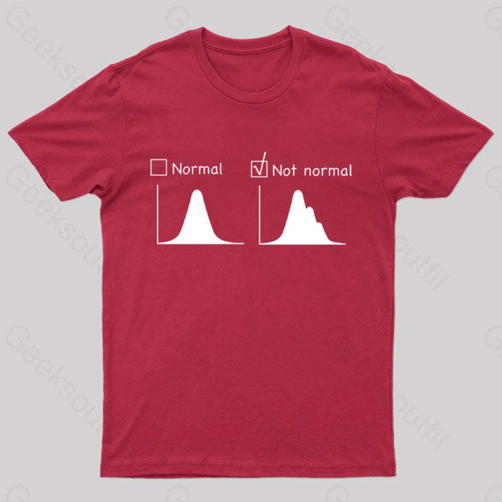 Normal Vs Not Distribution Nerd T-Shirt Red / S