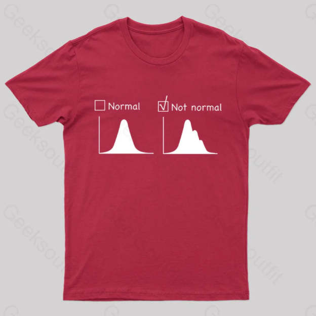 Normal Vs Not Distribution Nerd T-Shirt Red / S