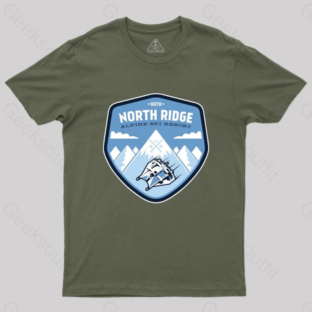 North Ridge Ski Resort T-Shirt Army Green / S
