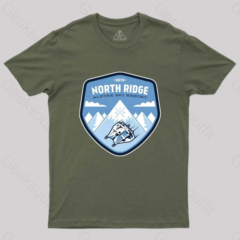 North Ridge Ski Resort T-Shirt Army Green / S