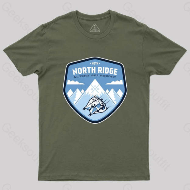 North Ridge Ski Resort T-Shirt Army Green / S