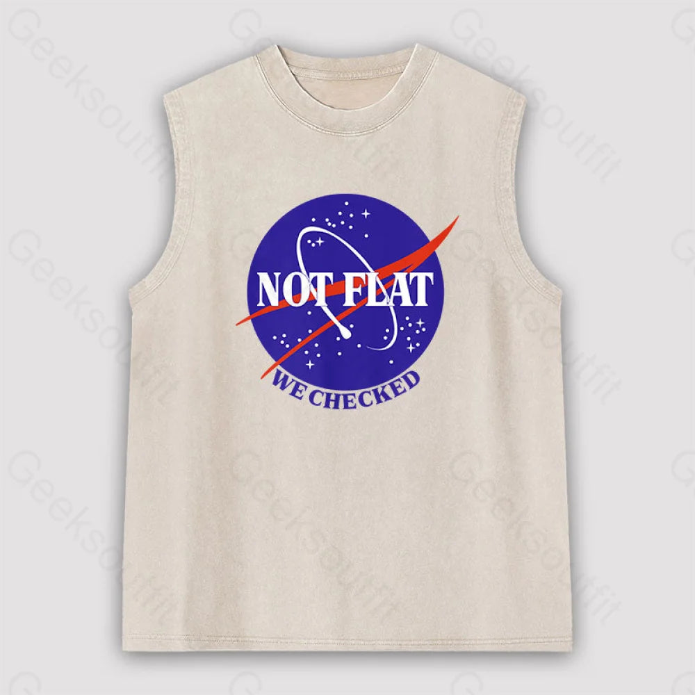Not Flat Science Unisex Washed Tank Apricot / S