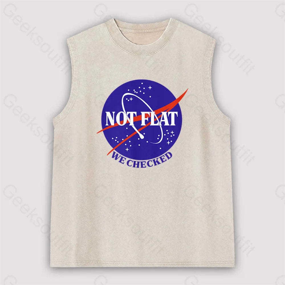 Not Flat Science Unisex Washed Tank Apricot / S