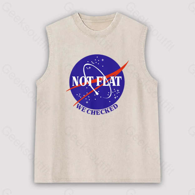 Not Flat Science Unisex Washed Tank Apricot / S