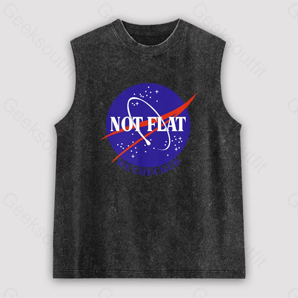Not Flat Science Unisex Washed Tank Black / S