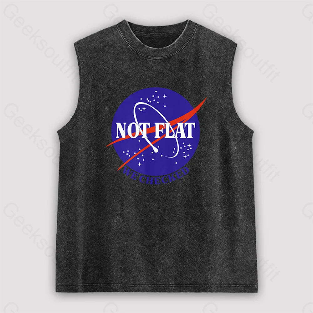 Not Flat Science Unisex Washed Tank Black / S