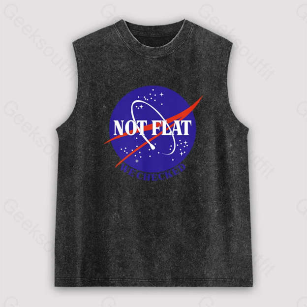 Not Flat Science Unisex Washed Tank Black / S