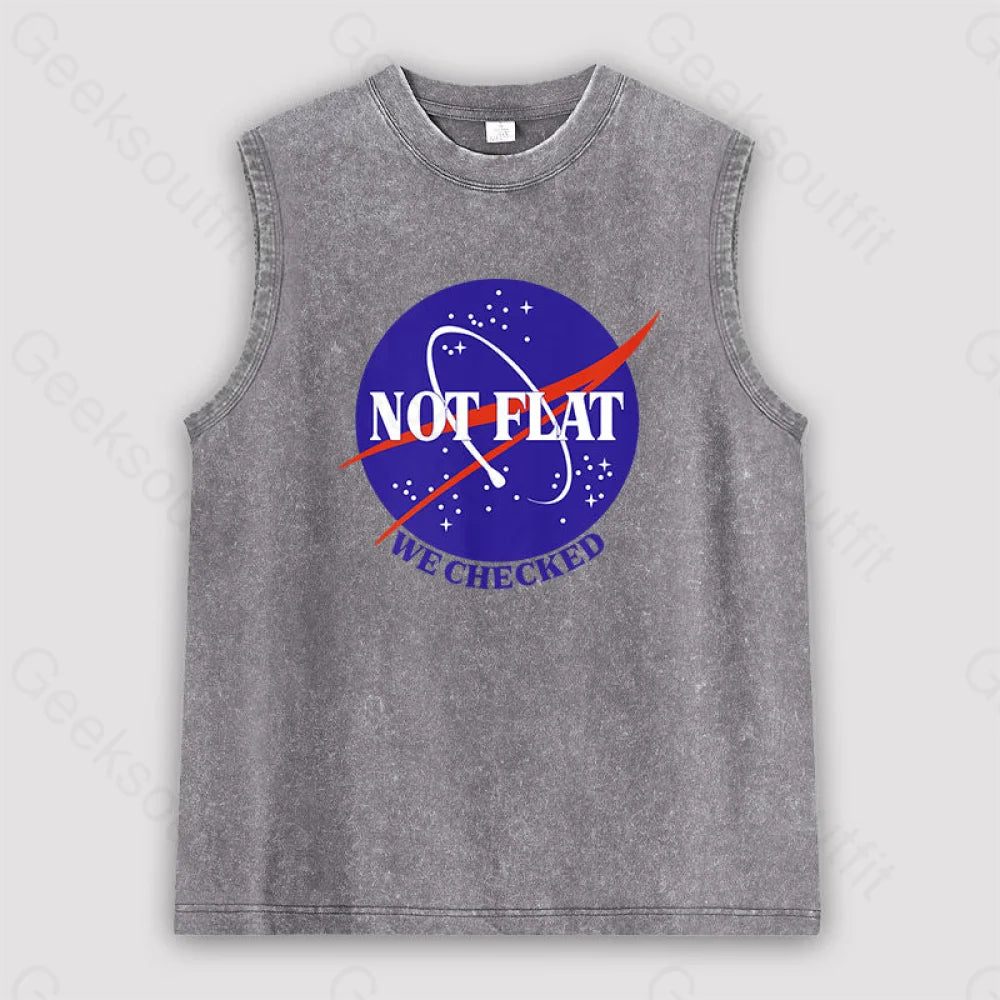 Not Flat Science Unisex Washed Tank Grey / S