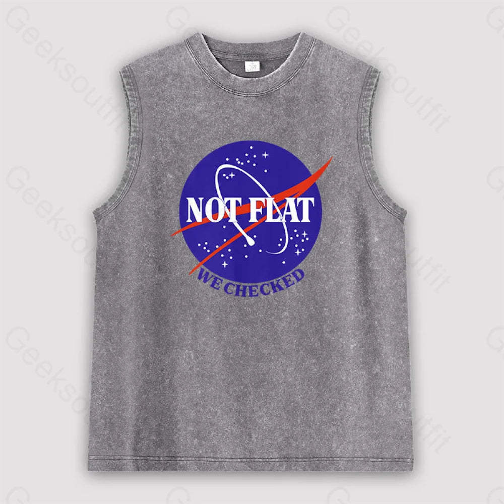 Not Flat Science Unisex Washed Tank Grey / S