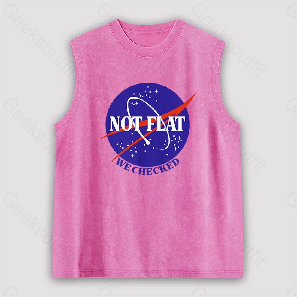 Not Flat Science Unisex Washed Tank Pink / S