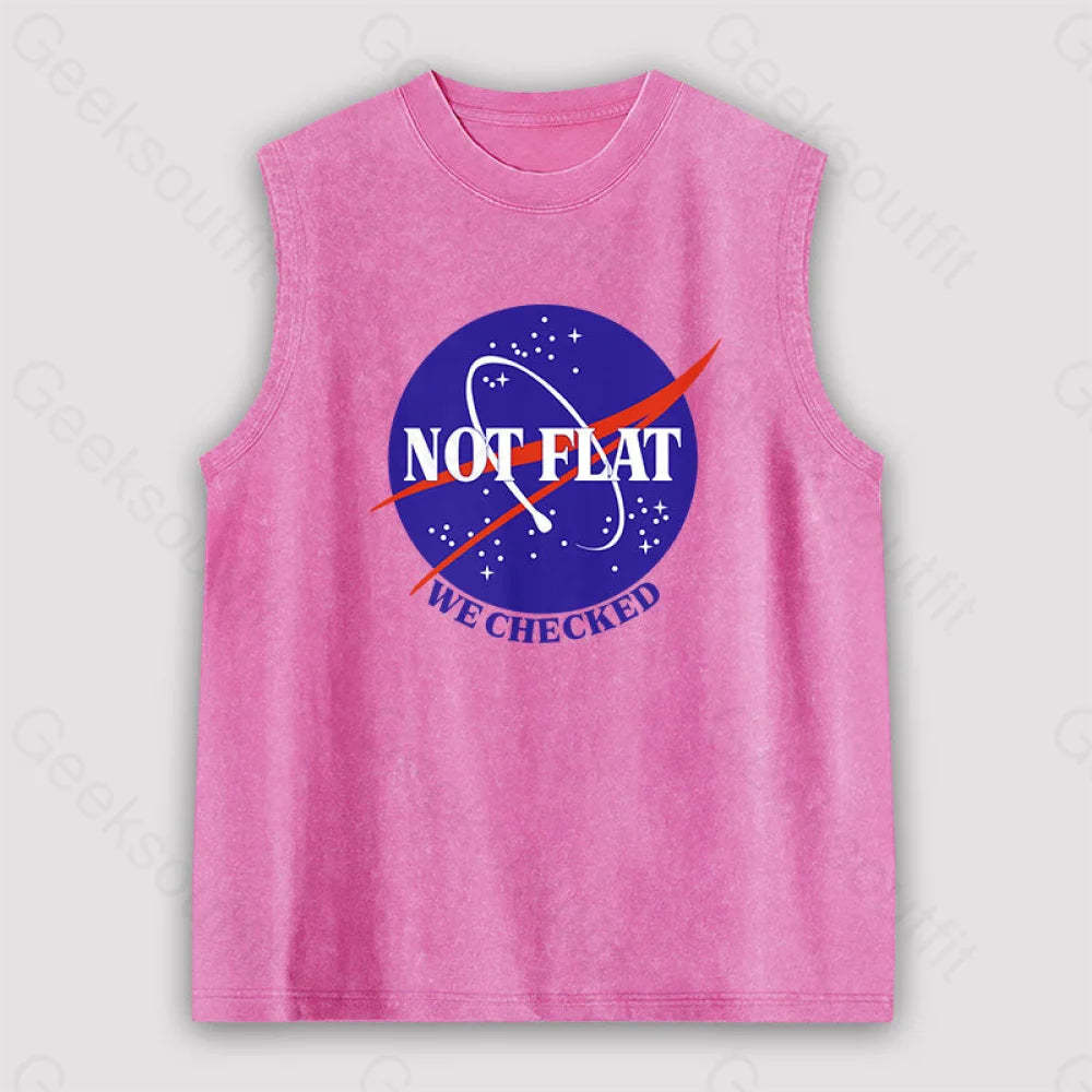 Not Flat Science Unisex Washed Tank Pink / S